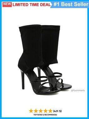 Women's Stretchy Cloth Stiletto Gladiator Sandals Open Toe Ankle Strap High